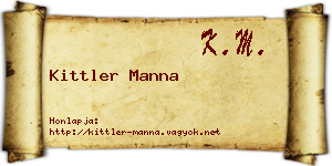 Kittler Manna névjegykártya